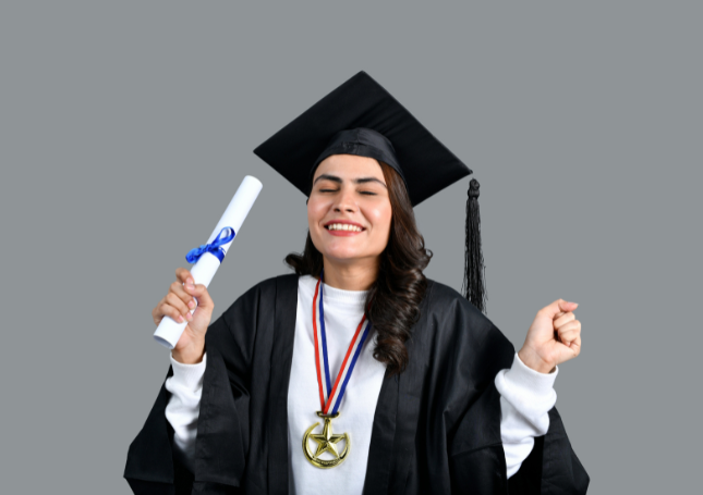 Graduate celebrating commencement